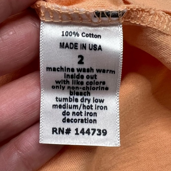 No Curfew New York Skyline Crewneck Graphic Short Sleeve T-Shirt Creamsicle Sz S - Picture 5 of 5